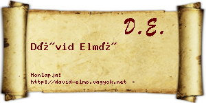 Dávid Elmó névjegykártya